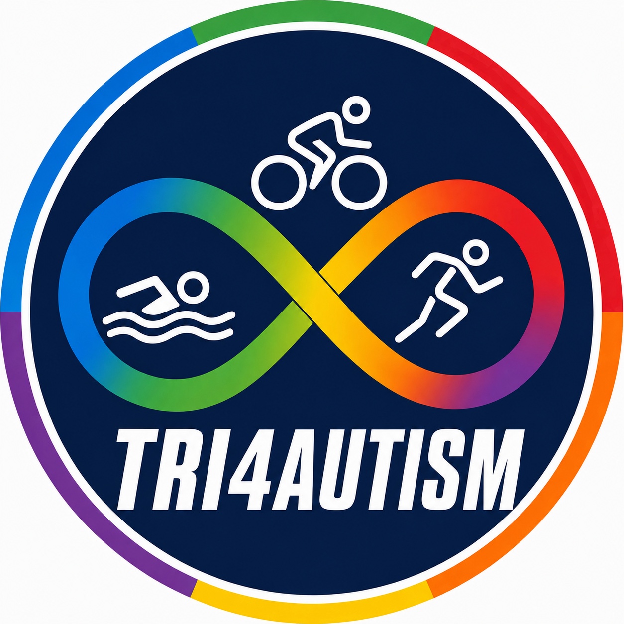 Tri4Autism swim, bike and run infinity badge